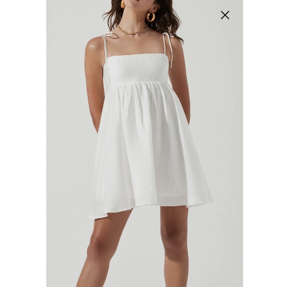 ASTR the Label Serenity Tie Strap Dress White Size Small